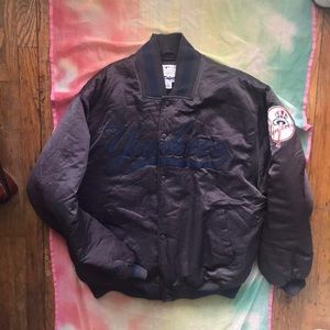 Vintage 90s MLB Majestic Yankees Navy Blue Bomber Jacket ⚾️